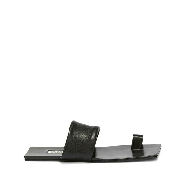 ジル・サンダー レディース サンダル シューズ Square open-toe leather sandals Black