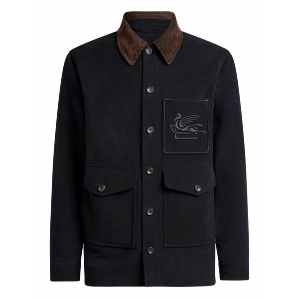 エトロ メンズ 上衣＆上衣 アウター Pegaso patch-pocket jacket Black