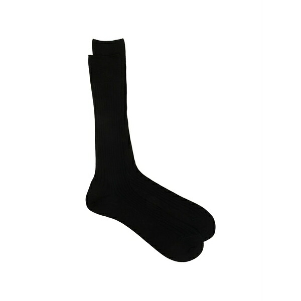 ゼニア メンズ ソックス アンダー御召しもの Ribbed-knit socks Black