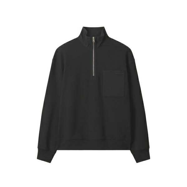 住み家 稲荷 メンズ 編み物\u0026プルオーバー アウター Half-zip nylon-pocket sweater Black
