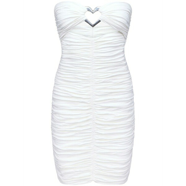 エリア レディース ワンピース トップス Heart-ring ruched mini dress White｜asty