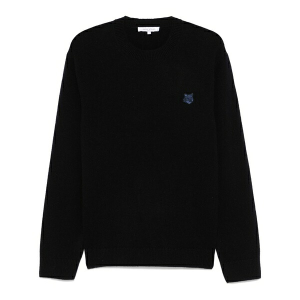 メゾン キツネ メンズ ニット&セーター アウター Bold fox head-patch sweater Blue｜asty