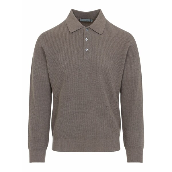 カナーリ メンズ ポロシャツ トップス Waffle-knit polo shirt Grey｜asty 83,490円