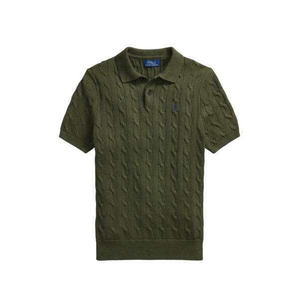 ラルフローレン メンズ 編み物\u0026スウェーター アウター Cable-knit short-sleeve sweater Green