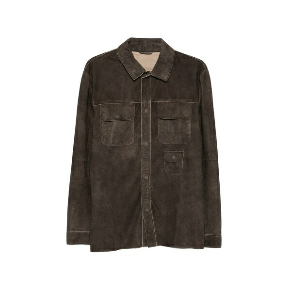ジョルジオ ブラット メンズ プルオーバー トップス Chest-pocket shirt Brown