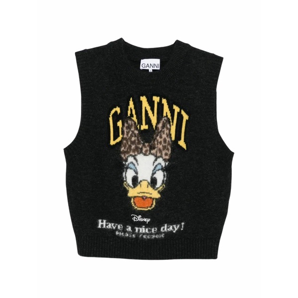 ガニー レディース カットソー トップス X disney daisy knitted vest Grey