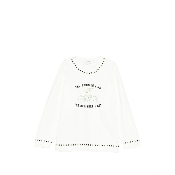 ボーディ メンズ パーカー・スウェットシャツ アウター Graphic-print whipstitch-trim sweater White