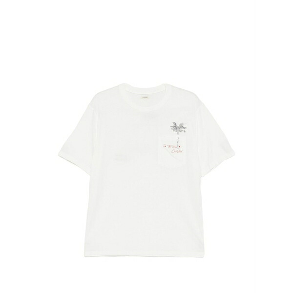 はたご屋 ザ ボックス席 メンズ ティーシャツ トップス Round-neck pocket t-shirt White