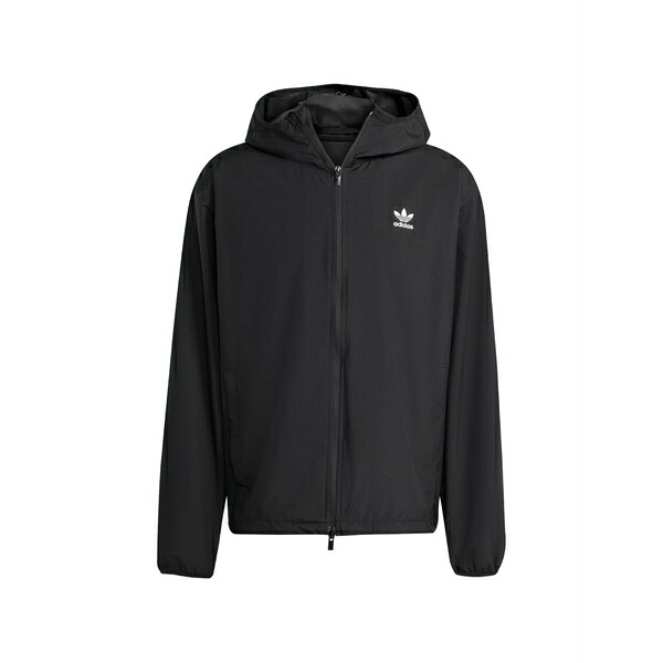 アディダス メンズ 上衣＆上衣 アウター Trefoil logo-print jacket Black
