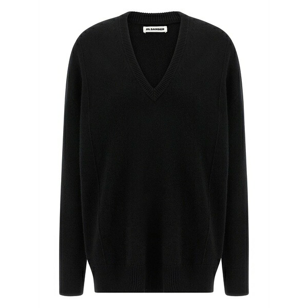 ジル・サンダー レディース 編み物\u0026スウェーター アウター V-neck sweater Black