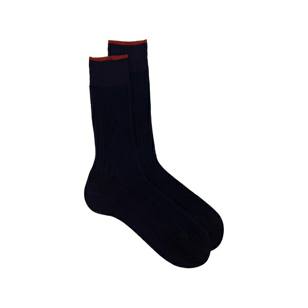 ゼニア メンズ ソックス アンダー御召しもの Mid-calf socks Blue