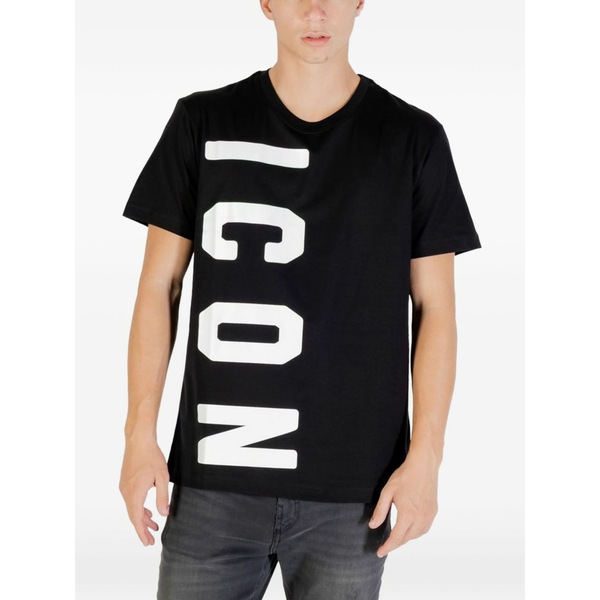 アイコンブランド メンズ ティーシャツ トップス Logo-print t-shirt Black