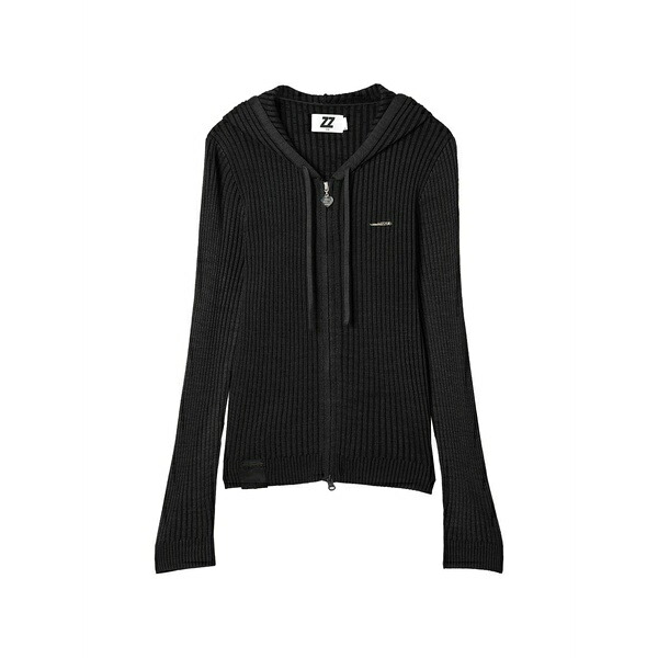 イズエ レディース ジレー アウター Zip hoodie Black