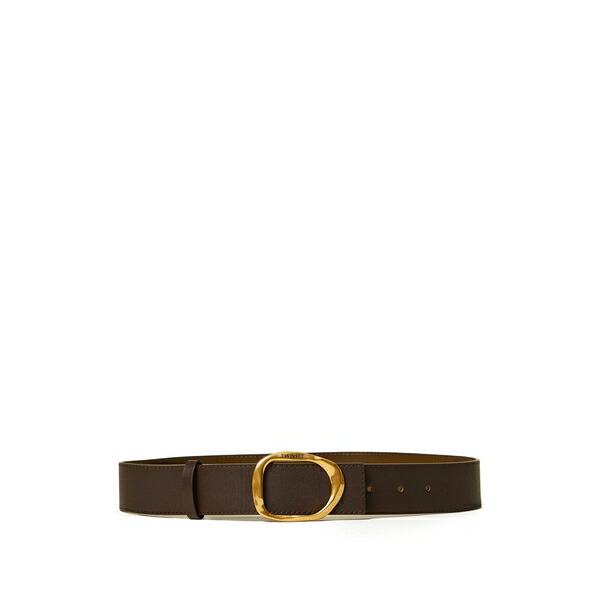 ツイン書き割り レディース 三尺帯 添え物 Reversible leather belt Brown