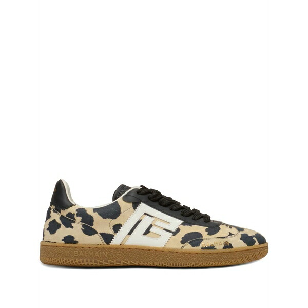 バルマン レディース スニーカー シューズ Swan leopard-print sneakers Neutrals|asty