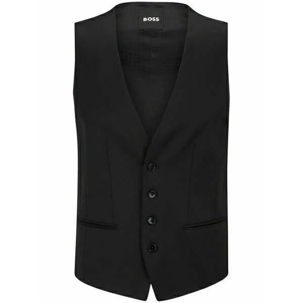 雇い主 メンズ 上衣＆上衣 アウター Single-breasted tailored waistcoat Black