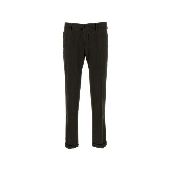 インコテックス メンズ 心地好いズボン下 ボトムス Slim-fit turned-up trousers Brown