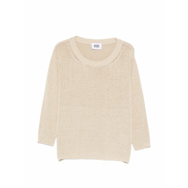 アルファス テューディオ レディース 編み物\u0026プルオーバー アウター Round-neck sweater Neutrals