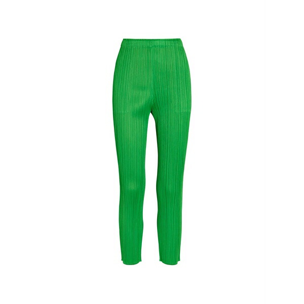 イッセイミヤケ レディース 心地よいズボン下 ボトムス Pleats please pleated trousers Green