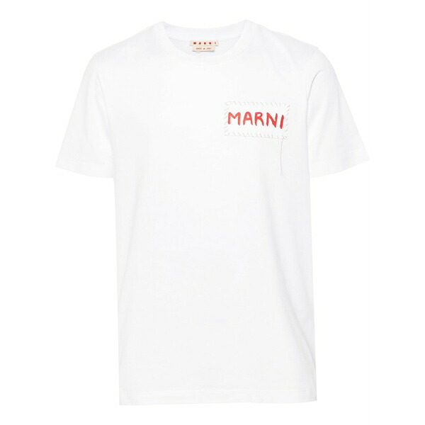 マルニ メンズ ティーシャツ トップス Marni-patch t-shirt White