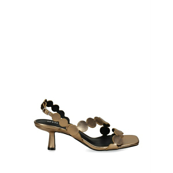 ビビロウ レディース サンダル シューズ Onami scalloped-strap leather sandals Gold