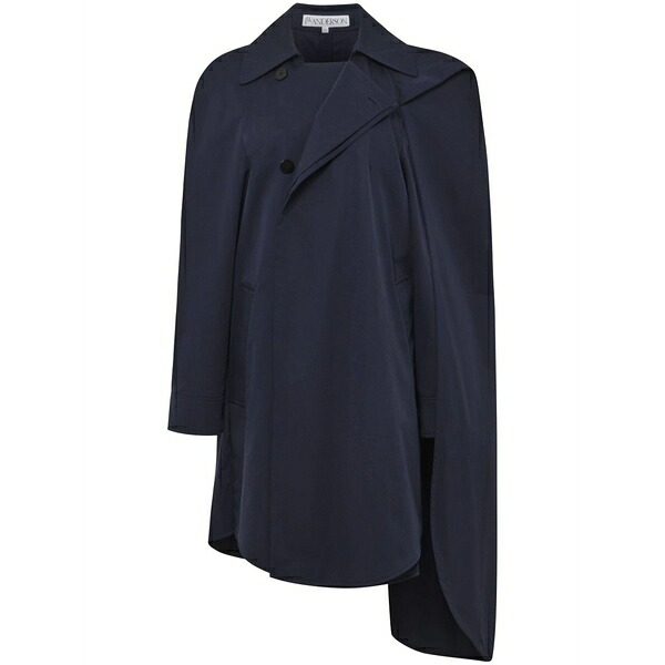 J.W.アンダーソン レディース 厚地の外套 アウター Asymmetric cape coat Blue