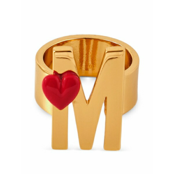 モスキーノ メンズ 輪っか 添え物 Heart letter ring Gold
