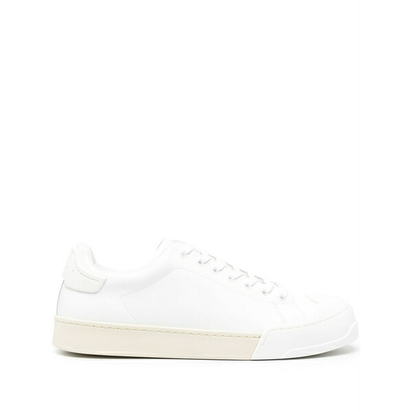 マルニ メンズ スニーカー シューズ Logo-debossed tonal leather sneakers  White