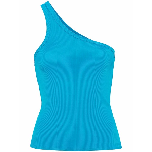 フォルテ フォルテ レディース カットソー トップス One-shoulder ribbed tank top Blue