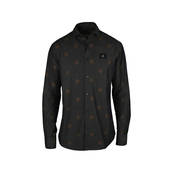 フィリップ飾り気の無い メンズ プルオーバー トップス Striped skull-print shirt Grey