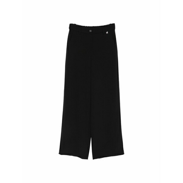 ディキシー レディース 心地よいズボン下 ボトムス Logo-plaque wide-leg trousers Black