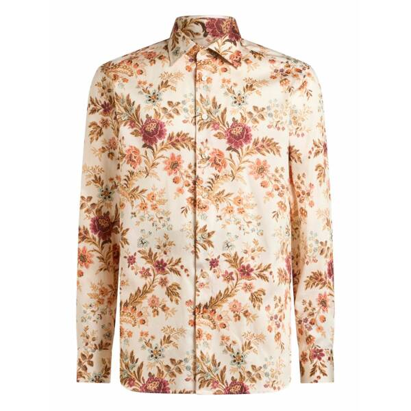 エトロ メンズ プルオーバー トップス Floral-print long-sleeves shirt Neutrals