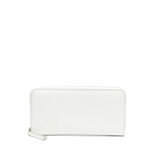 マルタンマルジェラ レディース 銭入れ 添え物 Four-stitch zip-around wallet White