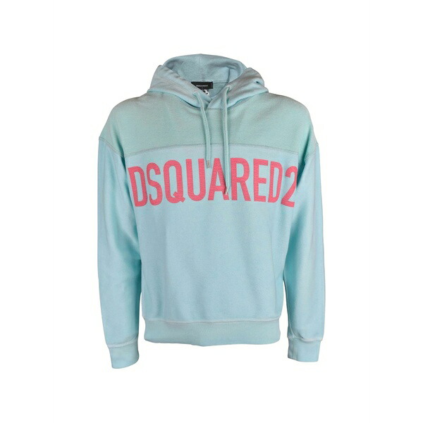 ディースクエアード メンズ パーカー・スウェットシャツ アウター Logo drawstring hoodie Blue