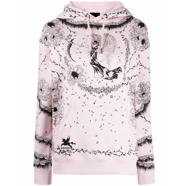 ジバンシー レディース パーカー・スウェットシャツ アウター Graphic-print long-sleeve hoodie Pink