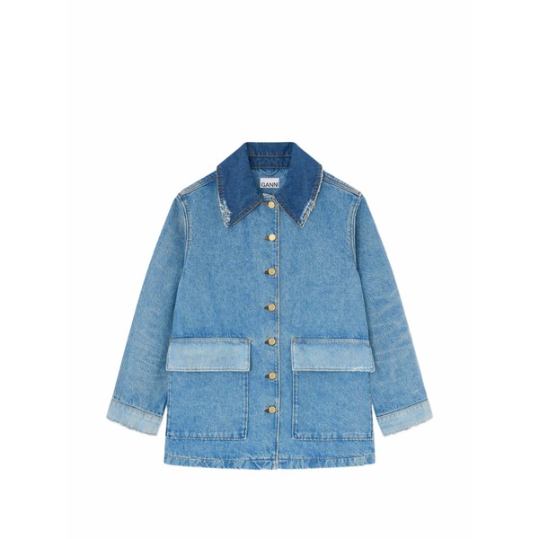 ガニー レディース 上衣＆上衣 アウター Raw-cut denim jacket Blue