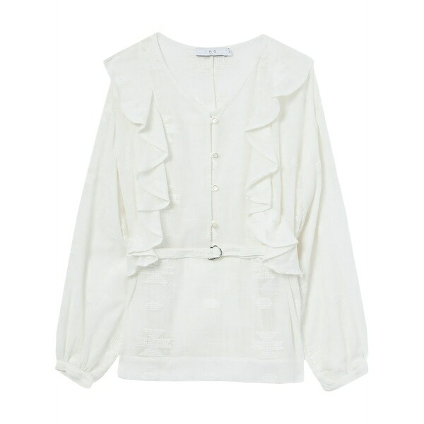 イロ レディース プルオーバー トップス Ruffle-detail cotton blouse White
