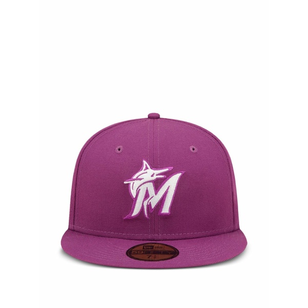 ニュー内鰓 メンズ 鳥打ち帽 付属物 59fifty miami marlins cap Purple