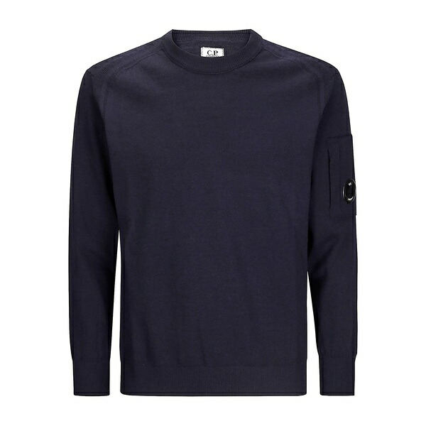 シーピーカンパニー メンズ 編み物\u0026プルオーバー アウター Crew neck lens pocket jumper Black
