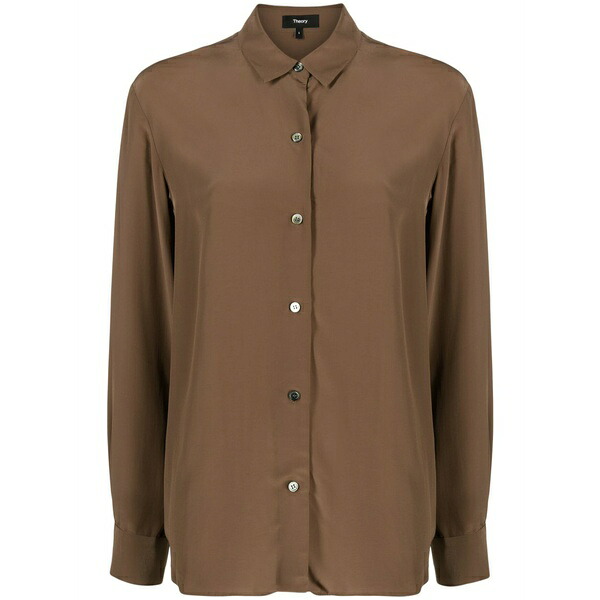 行動論理 レディース プルオーバー トップス Crepe de chine shirt Brown