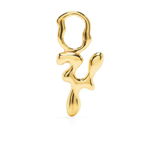 マリア ブラック レディース ピアス&イヤリング アクセサリー Fluent letter y charm Gold|asty