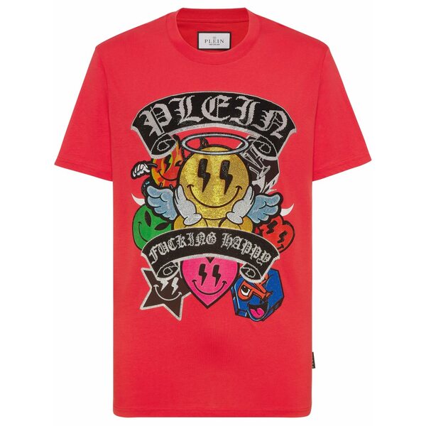 フィリップ飾り気の無い メンズ プルオーバー トップス Strass smile t-shirt White