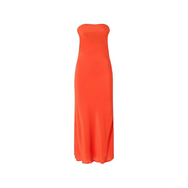 ピンコ レディース 衣裳 トップス Strapless satin-finish dress Orange