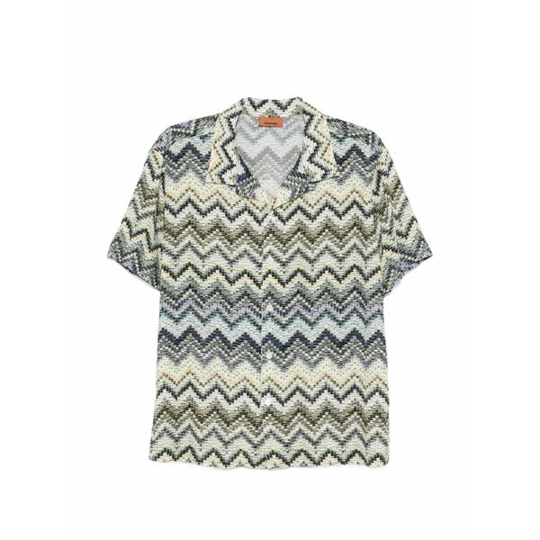 ミッソーニ メンズ ティーシャツ トップス Zigzag-print short-sleeve shirt Neutrals