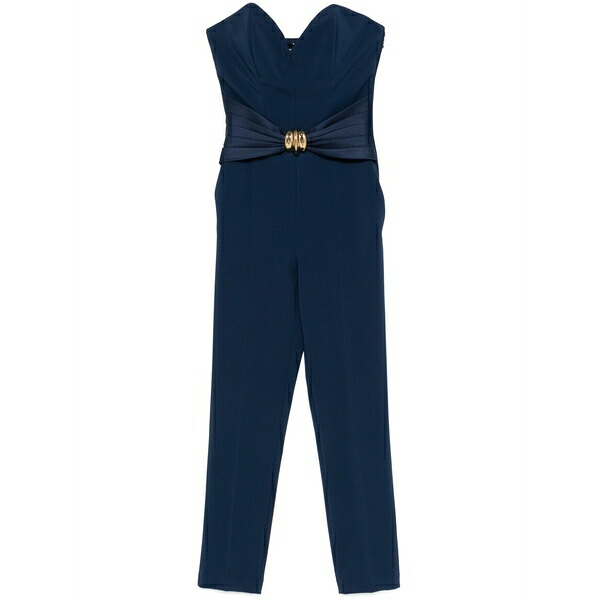 エリザベスフランキ レディース 衣裳 トップス Bow-detail crepe jumpsuit Blue