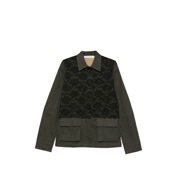 アワーレガシー レディース 上衣＆上衣 アウター Split lace-appliqued jacket  Grey