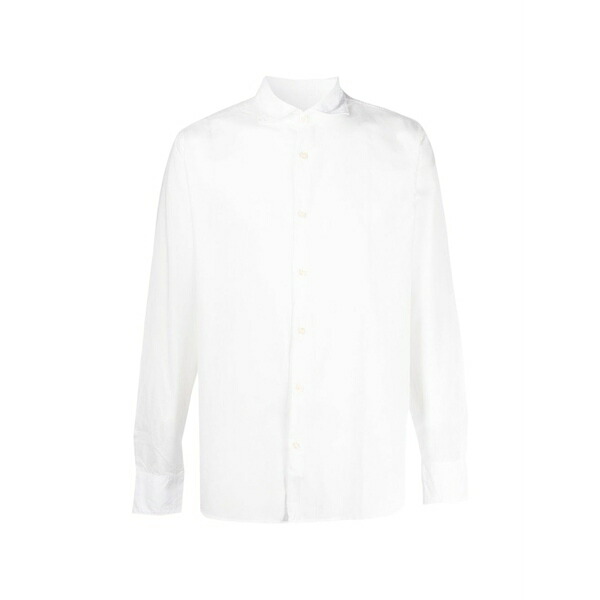 デペルル メンズ プルオーバー トップス Leon button-up linen shirt White