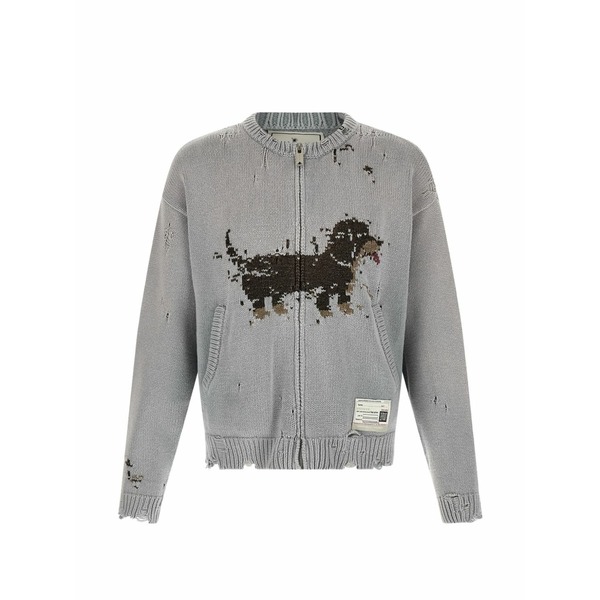 ミハラヤスヒロ メンズ ジレー アウター Dog-jacquard cardigan Grey