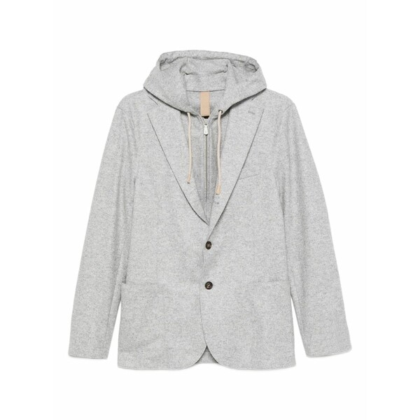 イレブンティ メンズ 上衣＆上衣 アウター Hooded wool blazer Grey