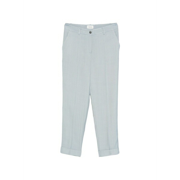 パロッシュ レディース 心地よいズボン下 ボトムス Cuffed cropped trousers Blue
